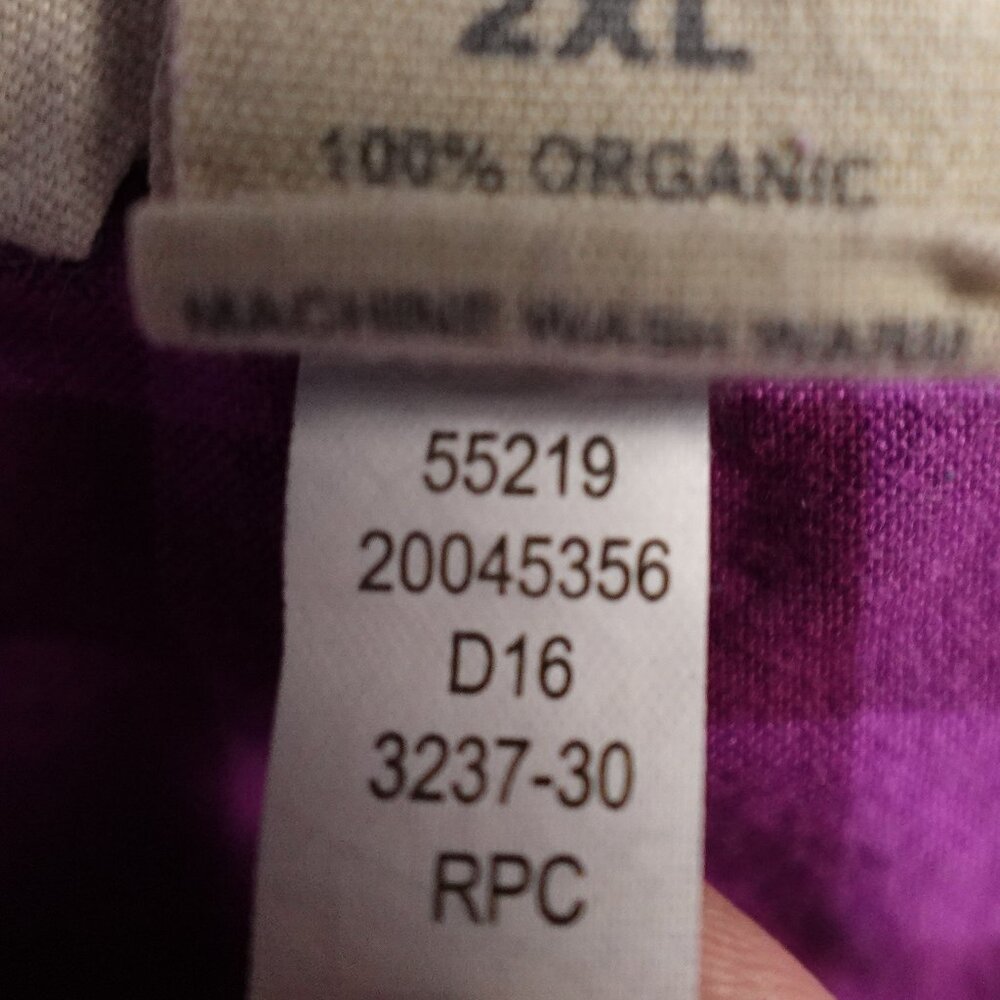 Duluth Trading‎ Organic Cotton Plaid Button Shirt 3/4 Sleeve Women’s 2XL Purple - Picture 4 of 10